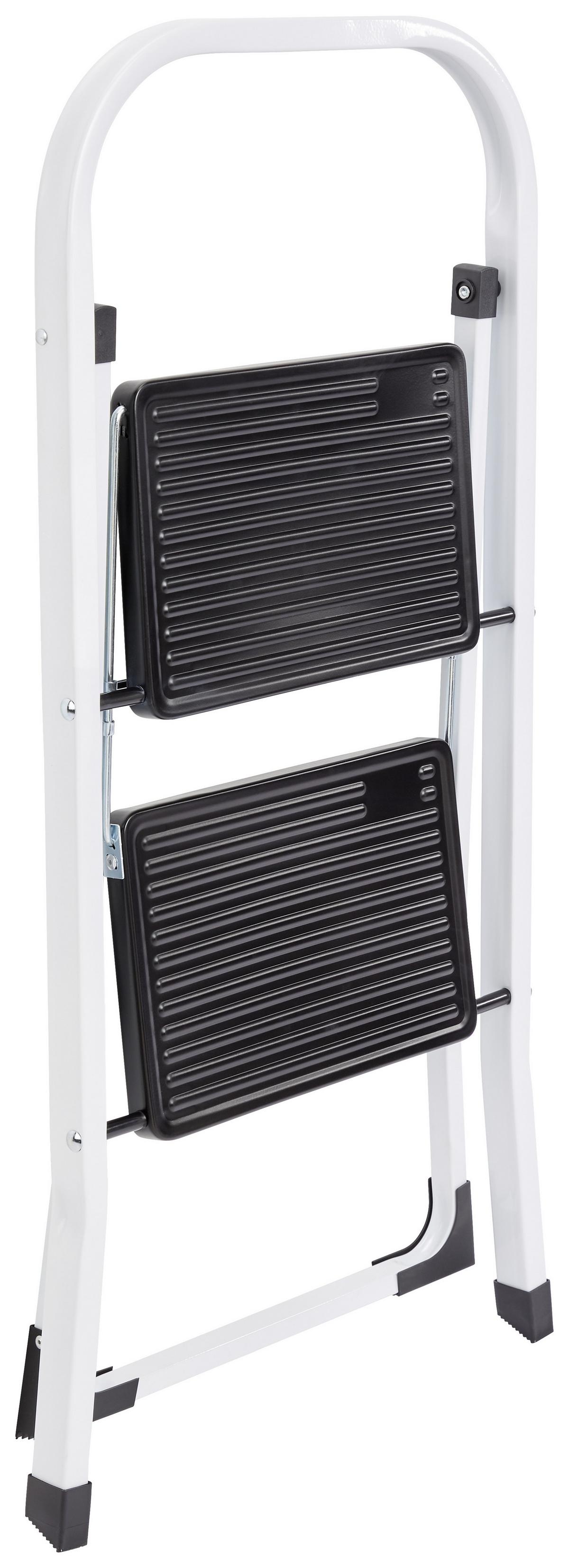 Klapptritt Hagen Mit Zwei Stufen, Bis 150 Kg - Schwarz/Weiß, Kunststoff/Metall (46,5/81/54cm) - Homezone