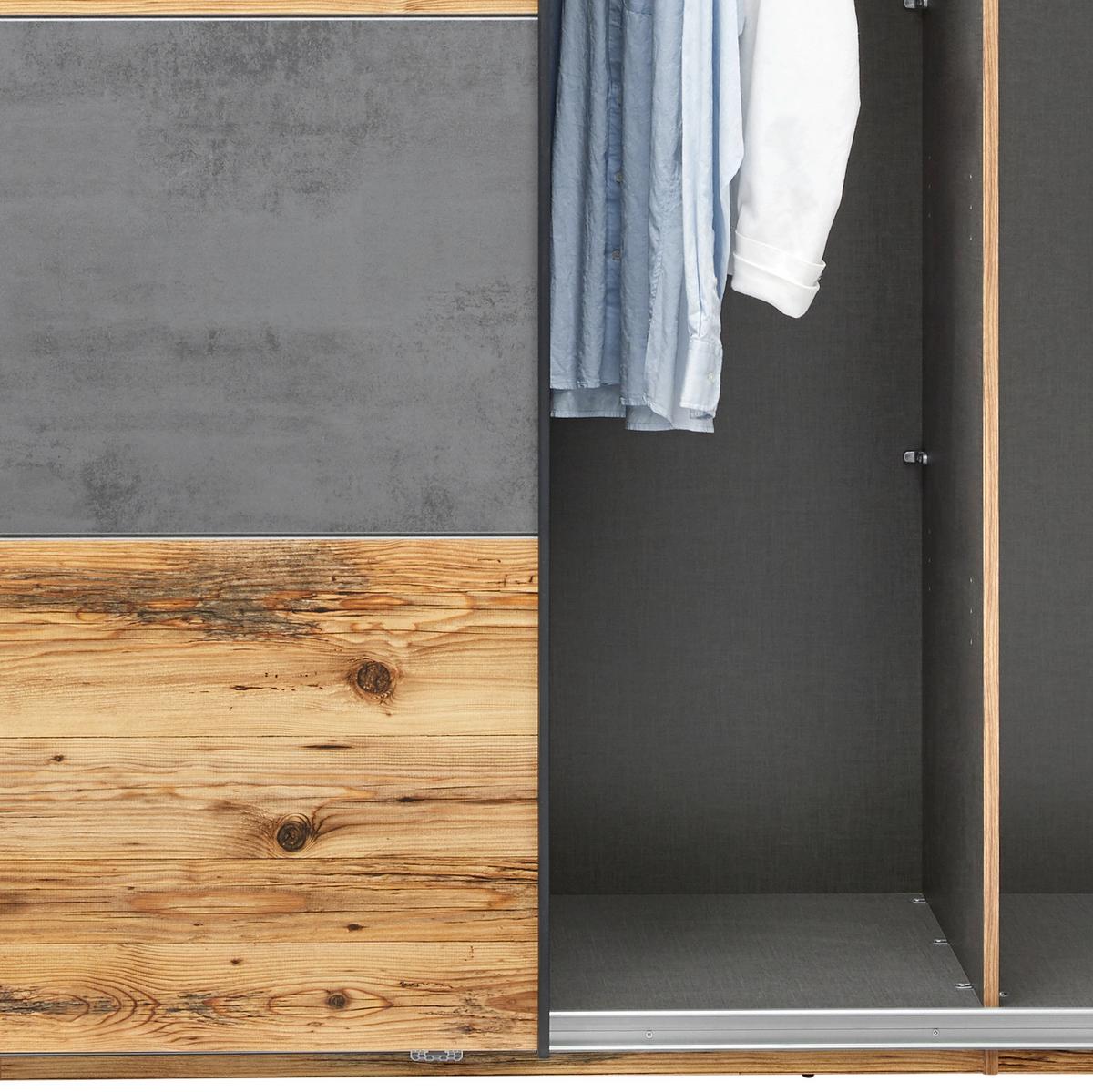 Schwebetürenschrank 270cm Alicante, Alpinlook/Betonoxid - Fichtefarben/Eichefarben, MODERN, Holzwerkstoff (270/210/60cm) - Luca Bessoni