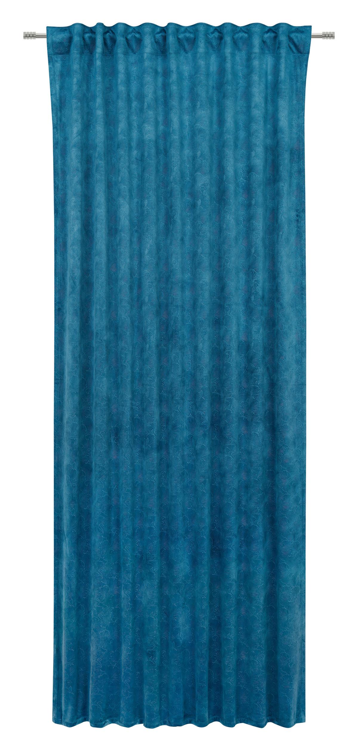 Készfüggöny Kb. 135/245cm - olajkék, Romantik / Landhaus, textil (135/245cm) - James Wood