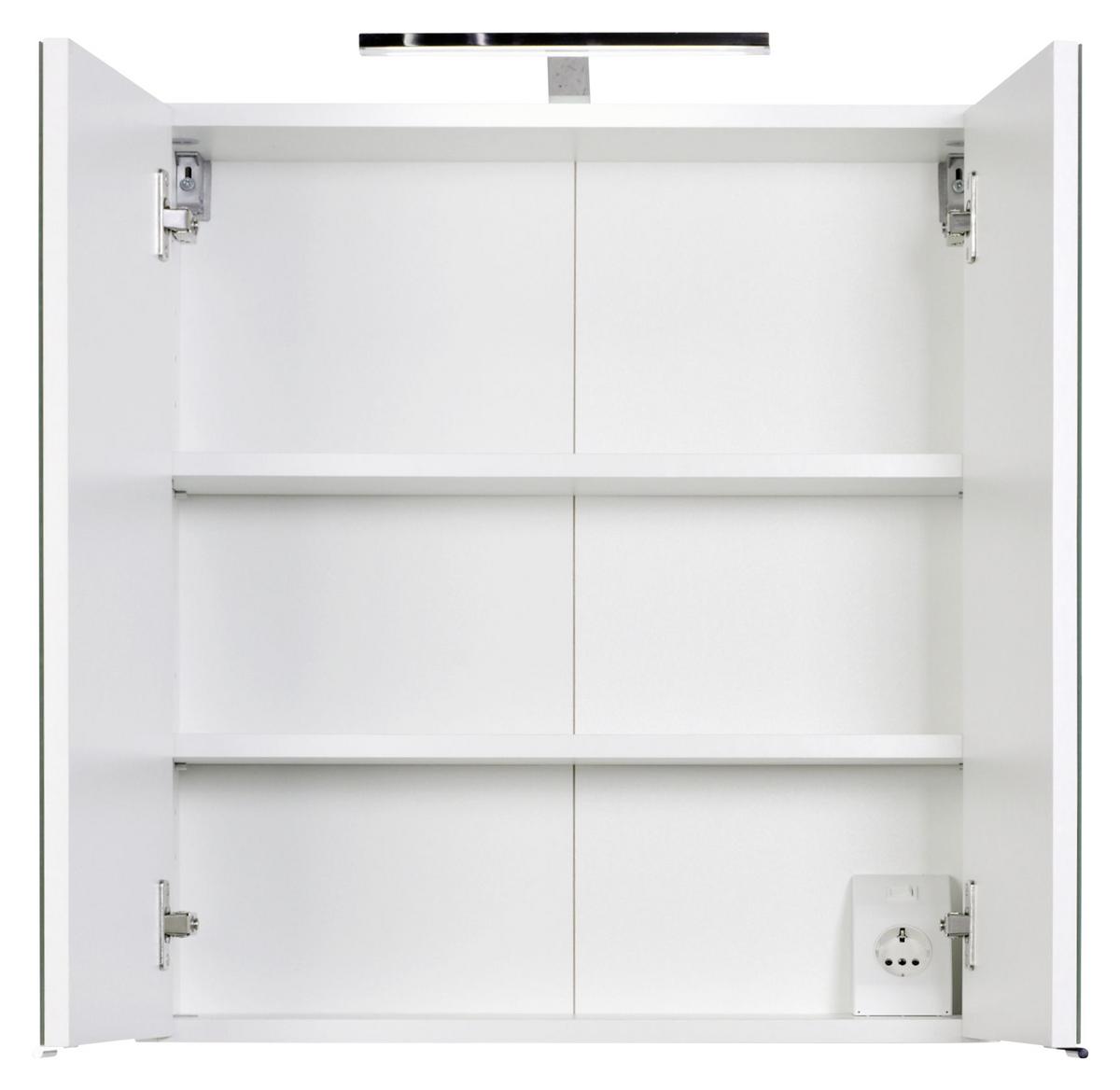 Spiegelschrank Siena mit Led 2-Türig BxHxT: 60x65x20 cm Weiß - Weiß, MODERN, Holzwerkstoff (60/65/20cm) - Held