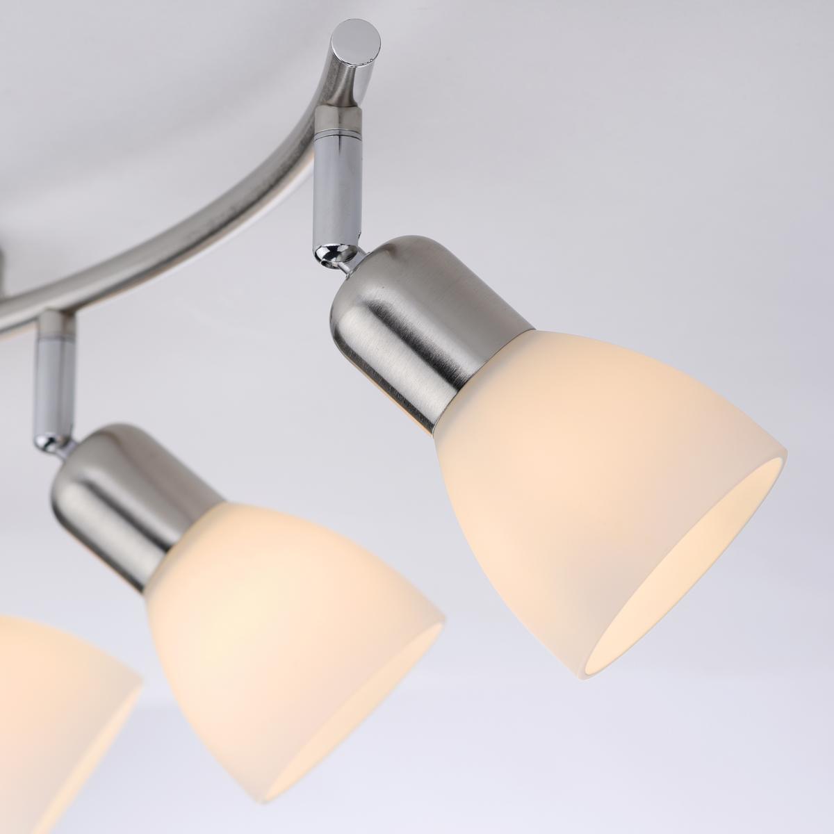 Deckenleuchte Karo L: 68 cm Schwenkbar - Alufarben/Nickelfarben, Basics, Glas/Metall (68/22cm)
