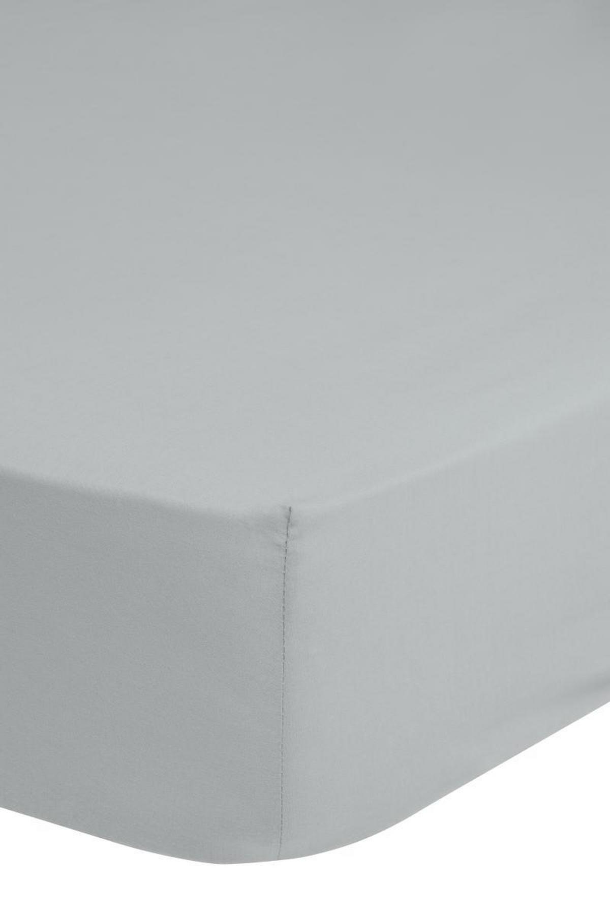 Spannleintuch Easy Care Hellgrau 90x220 cm Baumwolle - Hellgrau, Basics, Textil (90/220cm) - MID.YOU
