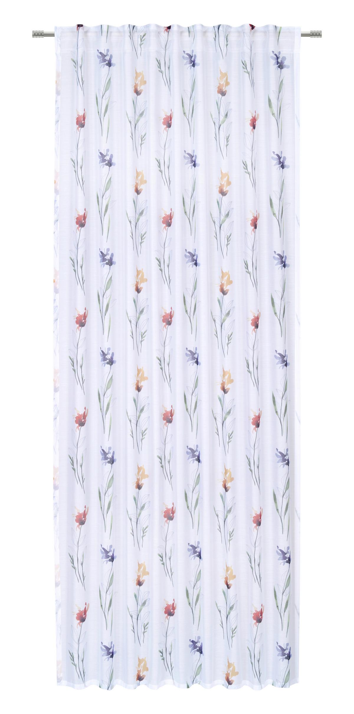 Fertigvorhang Kirsten - Blau/Orange, ROMANTIK / LANDHAUS, Textil (135/245cm) - James Wood