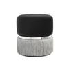 Pouf Samt/Edelstahl Grau/Schwarz DxH: 41x44,5 cm - Silberfarben/Schwarz, Basics, Holzwerkstoff/Textil (41/44,5/41cm) - Kayoom