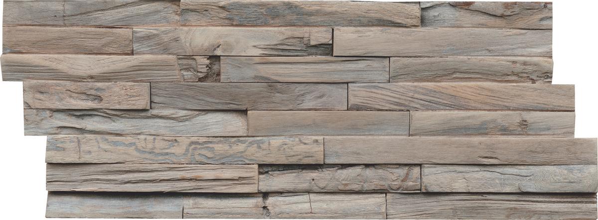 Wandverkleidung Teak Elegance Gun Smoked - Hellbraun, Basics, Holz (50/20/2cm)