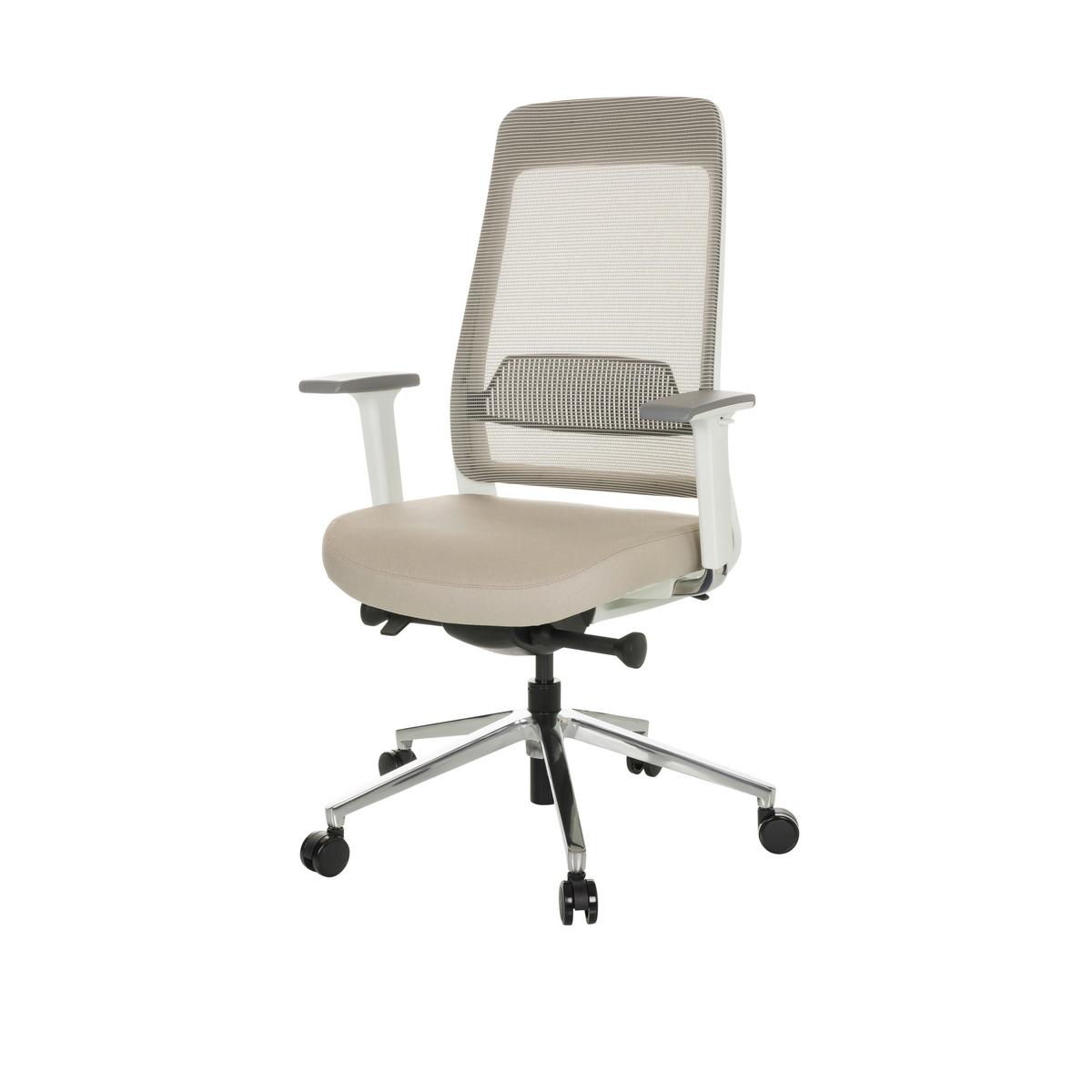 Bürostuhl Chiaro T2 Mit Wippfunktion Beige/Weiß - Beige/Weiß, MODERN, Kunststoff/Textil (67/118/63cm) - MID.YOU