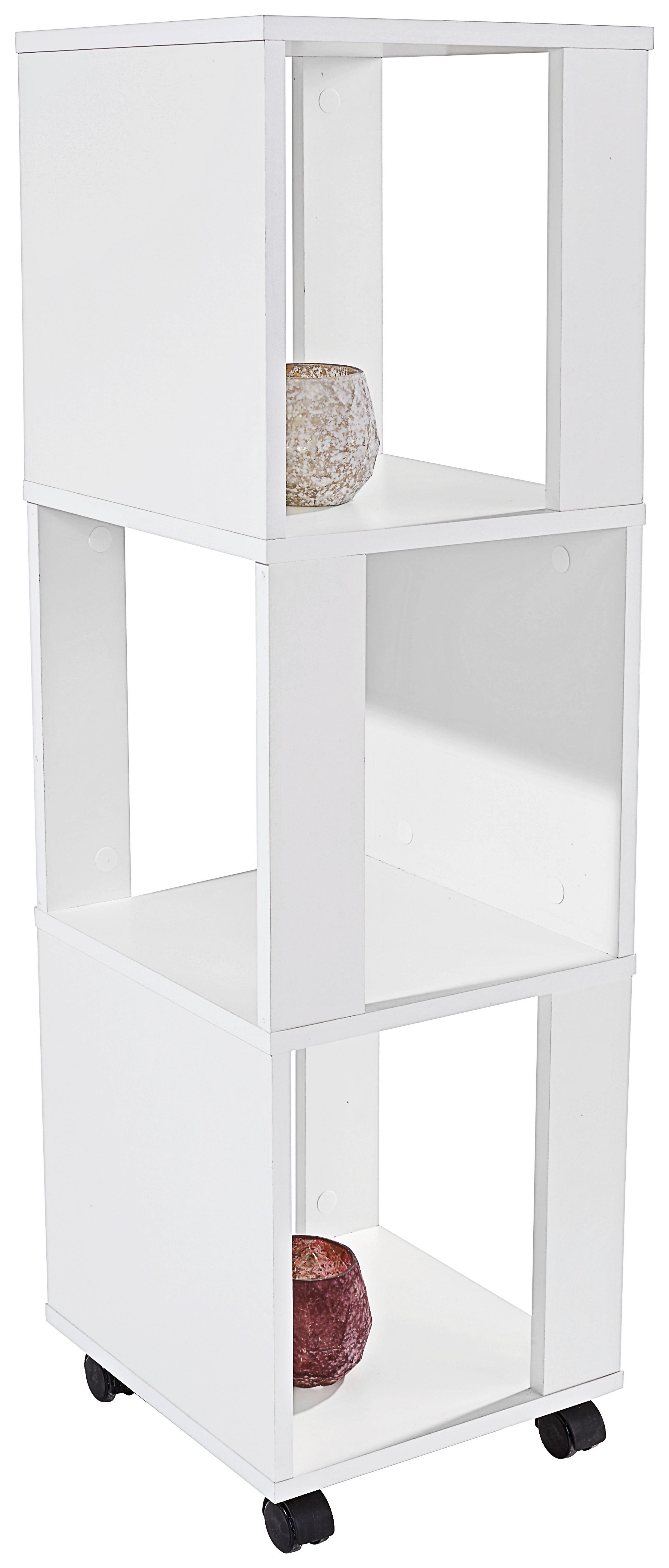 Regal Auf Rollen Rolly B 34cm, Weiß - Weiß, MODERN, Holzwerkstoff/Kunststoff (34/111/34cm)