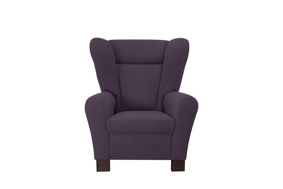 Křeslo ušák CHANDLER, fialová - hnědá/purpurová, Design, dřevo/kompozitní dřevo (95/109/97cm) - Ondega