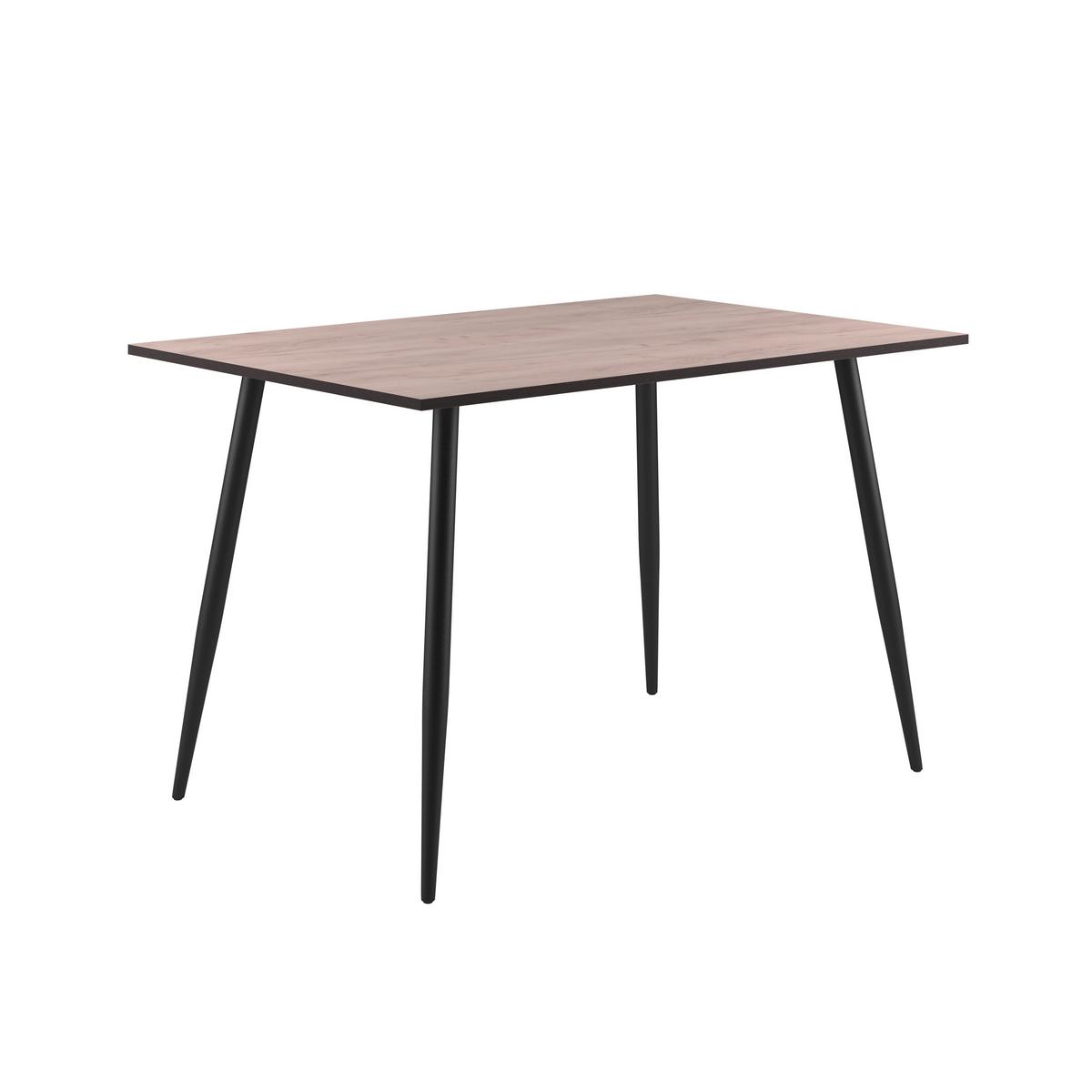 Esstisch Tom 120x76x80 Cm Naturfarben/schwarz - Schwarz/Naturfarben, KONVENTIONELL, Holzwerkstoff/Metall (120/76/80cm)
