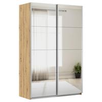 Tolóajtós Szekrény Feldkirch 136/210 - Artisan tölgy/ezüstszínű, Modern, faalapú anyag (136/210/62cm)