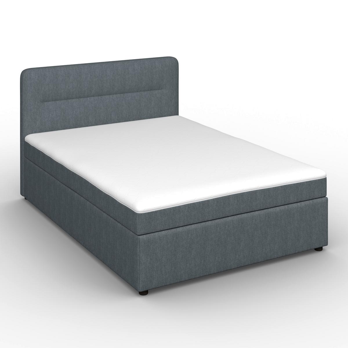 Boxspringová postel MARCO 140x200, šedomodrá - šedomodrá/černá, Moderní, dřevo/textil (140/200cm) - Bessagi Home