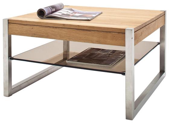 Couchtisch Migel - Edelstahlfarben/Eichefarben, MODERN, Glas/Holz (65/38/65cm) Couchtisch Migel - Edelstahlfarben/Eichefarben, MODERN, Glas/Holz (65/38/65cm)