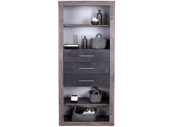 Regál Frame - bílá/tmavě šedá, Konvenční, kompozitní dřevo (80/200/42cm) Regál Frame - bílá/tmavě šedá, Konvenční, kompozitní dřevo (80/200/42cm)