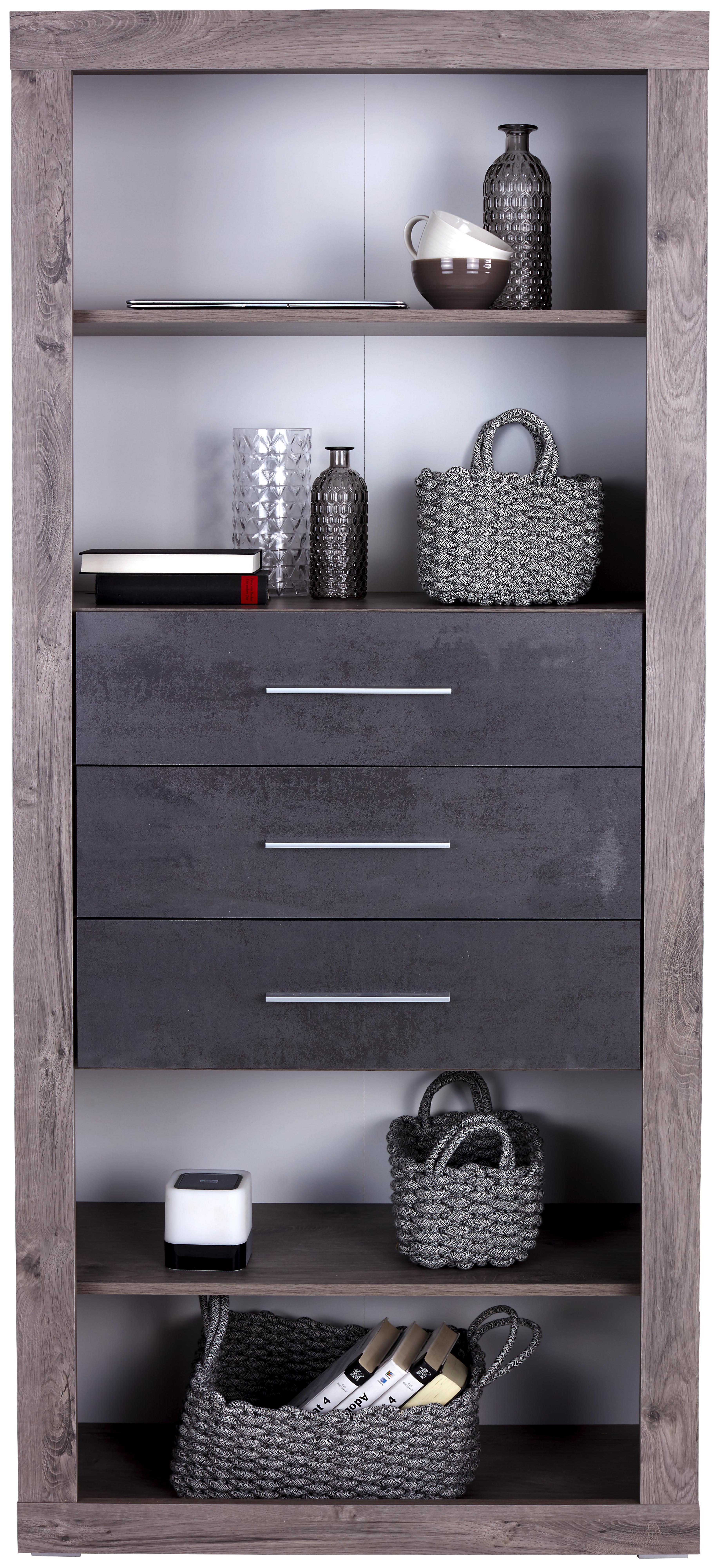 Regal Frame - Eichefarben/Weiß, KONVENTIONELL, Holzwerkstoff (80/200/42cm)