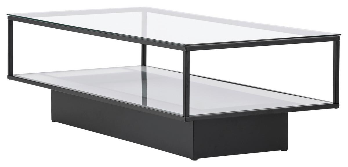 Couchtisch Maglehem - Schwarz, Design, Glas/Metall (130/60/37,5cm) - Livetastic