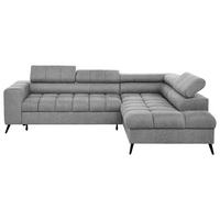 Sarokkanapé Vienna R Ecke - világosszürke/fekete, Trend, műanyag/textil (263/203cm)