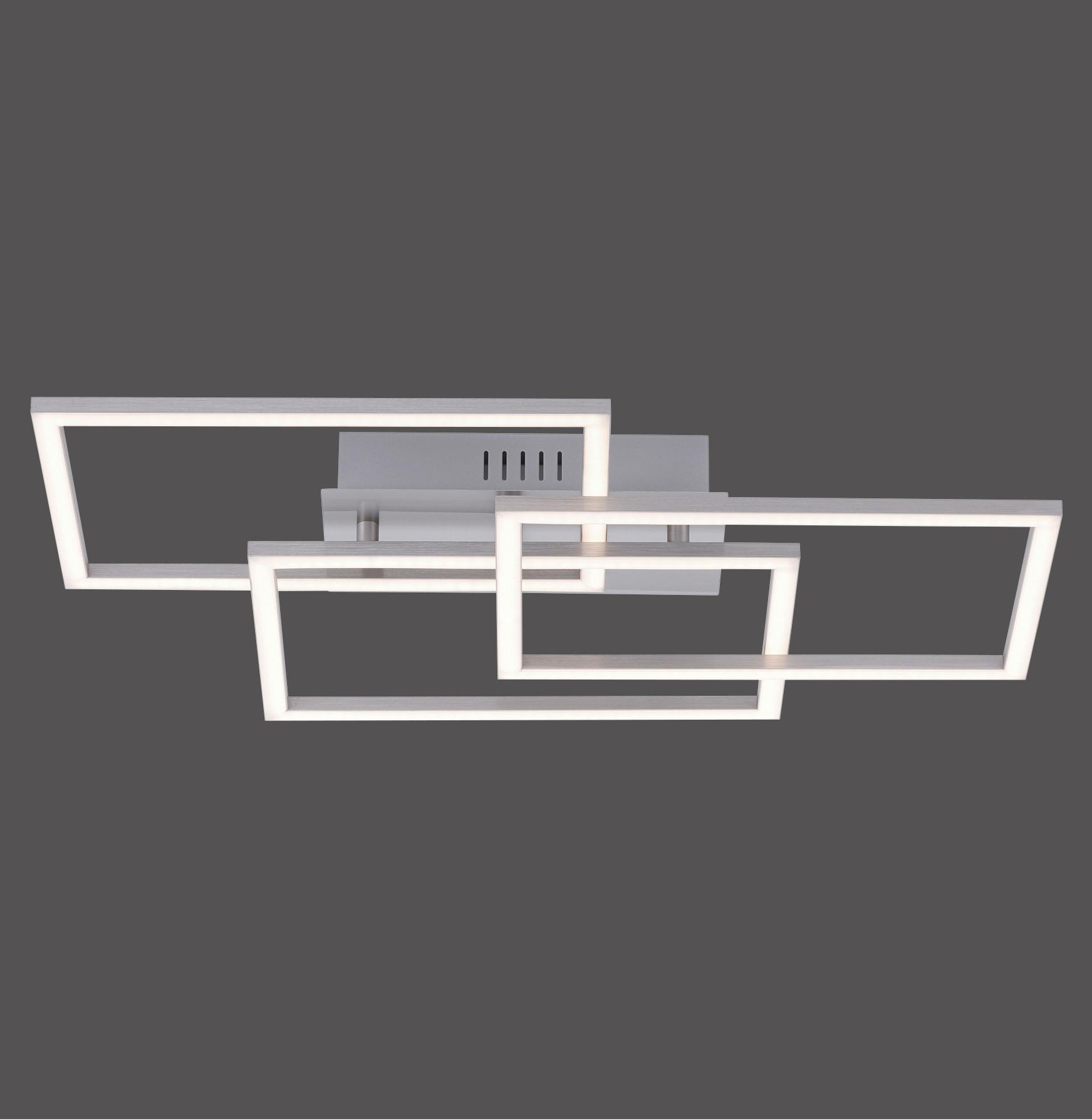 LED-Deckenleuchte Iven L: 54 cm dimmbar mit Memory-Funktion - Alufarben, Design, Kunststoff/Metall (54/33,5/7,5cm)