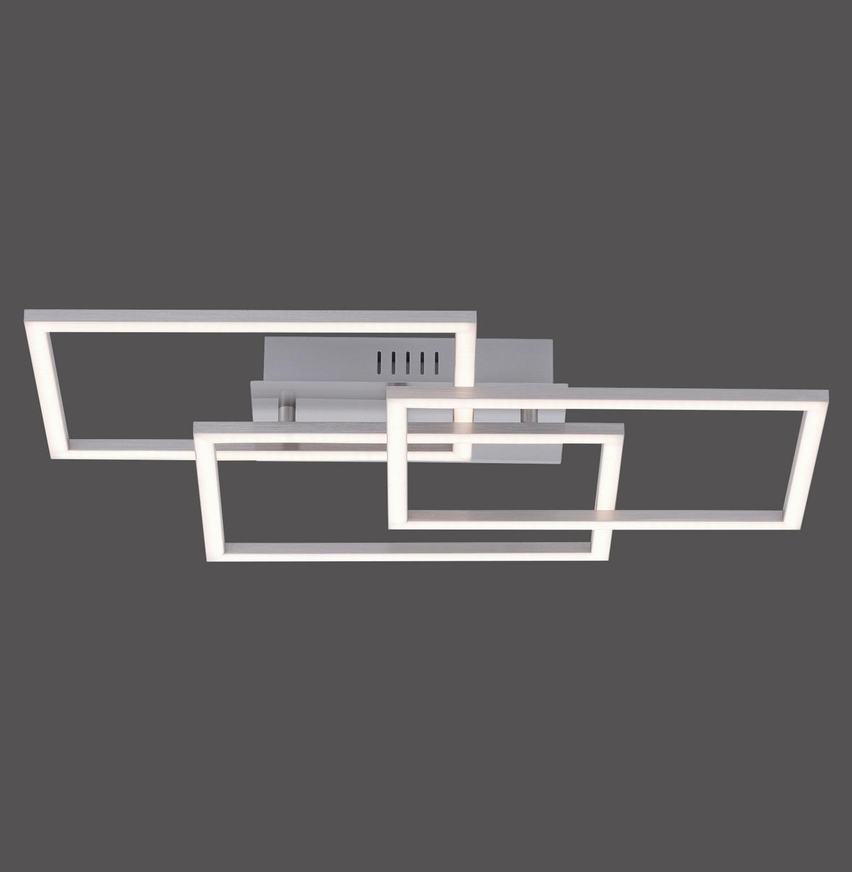 LED-Deckenleuchte Iven L: 54 cm dimmbar mit Memory-Funktion - Alufarben, Design, Kunststoff/Metall (54/33,5/7,5cm)