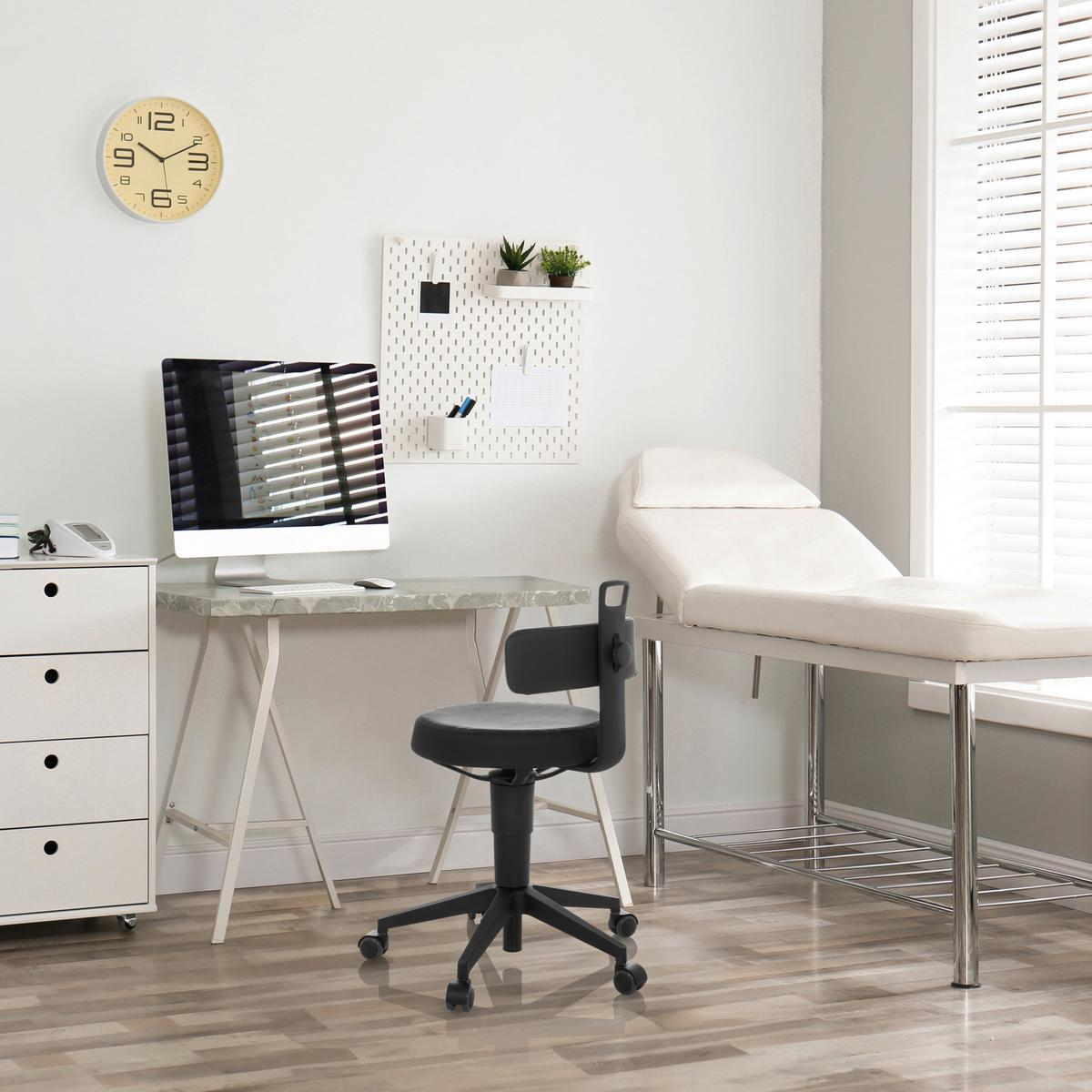 Bürohocker Top Work Flex Pu - Schwarz, Basics, Leder/Kunststoff (40/74-86/46cm) - MID.YOU