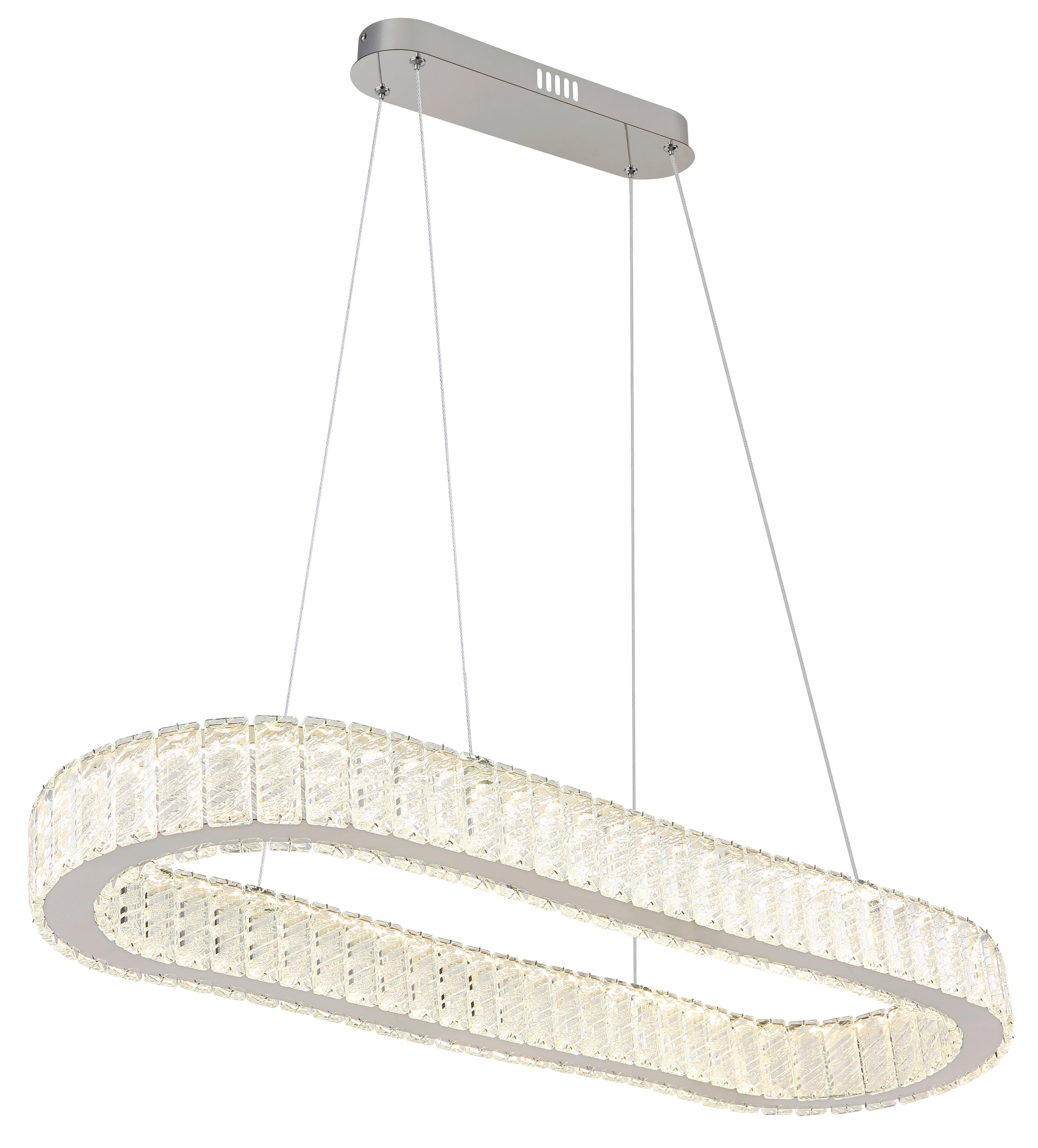 ZÁVESNÉ LED SVIETIDLO 67162-58 - priehľadné/číra, Konventionell, kov/plast (89/31/120cm) - Globo