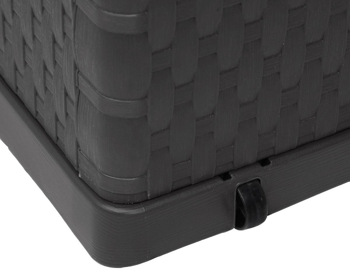 Kissenbox Rattan 118,5x62,5x55 cm 420L Anthrazit - Anthrazit, Basics, Kunststoff (118,5/62,5/55cm)