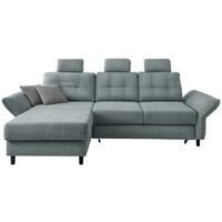 Ecksofa Brizzini Mintgrau S: 176/250-280 cm - Mintgrau/Blau, MODERN, Holz/Textil (176/250-280cm) - Livetastic