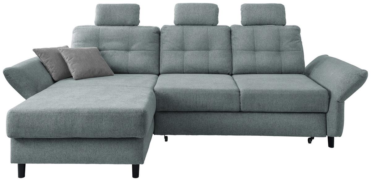 Ecksofa Brizzini Mintgrau S: 176/250-280 cm - Mintgrau/Blau, MODERN, Holz/Textil (176/250-280cm) - Livetastic