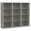 Regal Zilas Grau B: 102 cm - Grau, Design, Glas/Holzwerkstoff (102/82/23cm) - MID.YOU