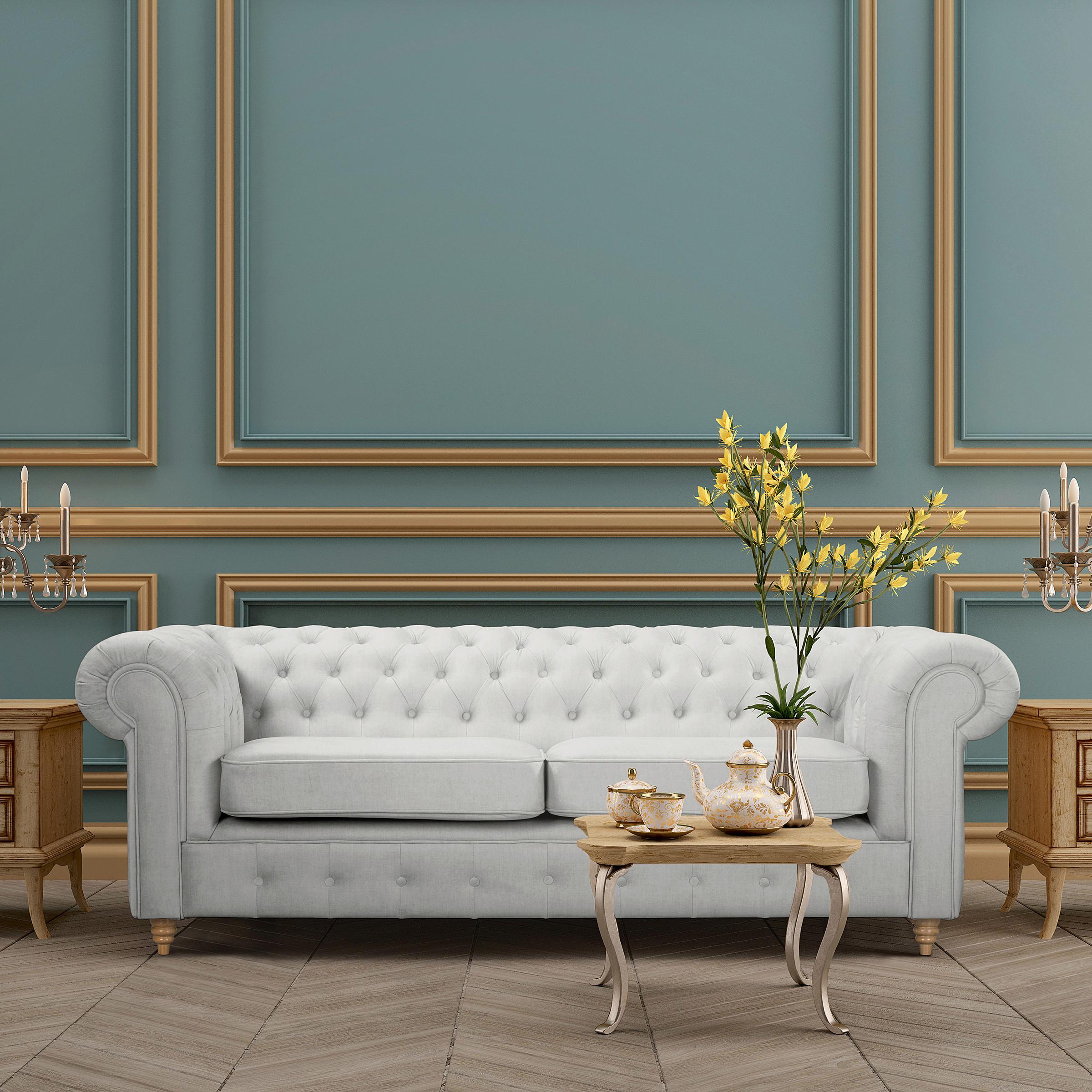 Schlafsofa Laura Hellgrau, B: 218cm - Hellgrau/Braun, Design, Textil (218/74/91cm) - P & B