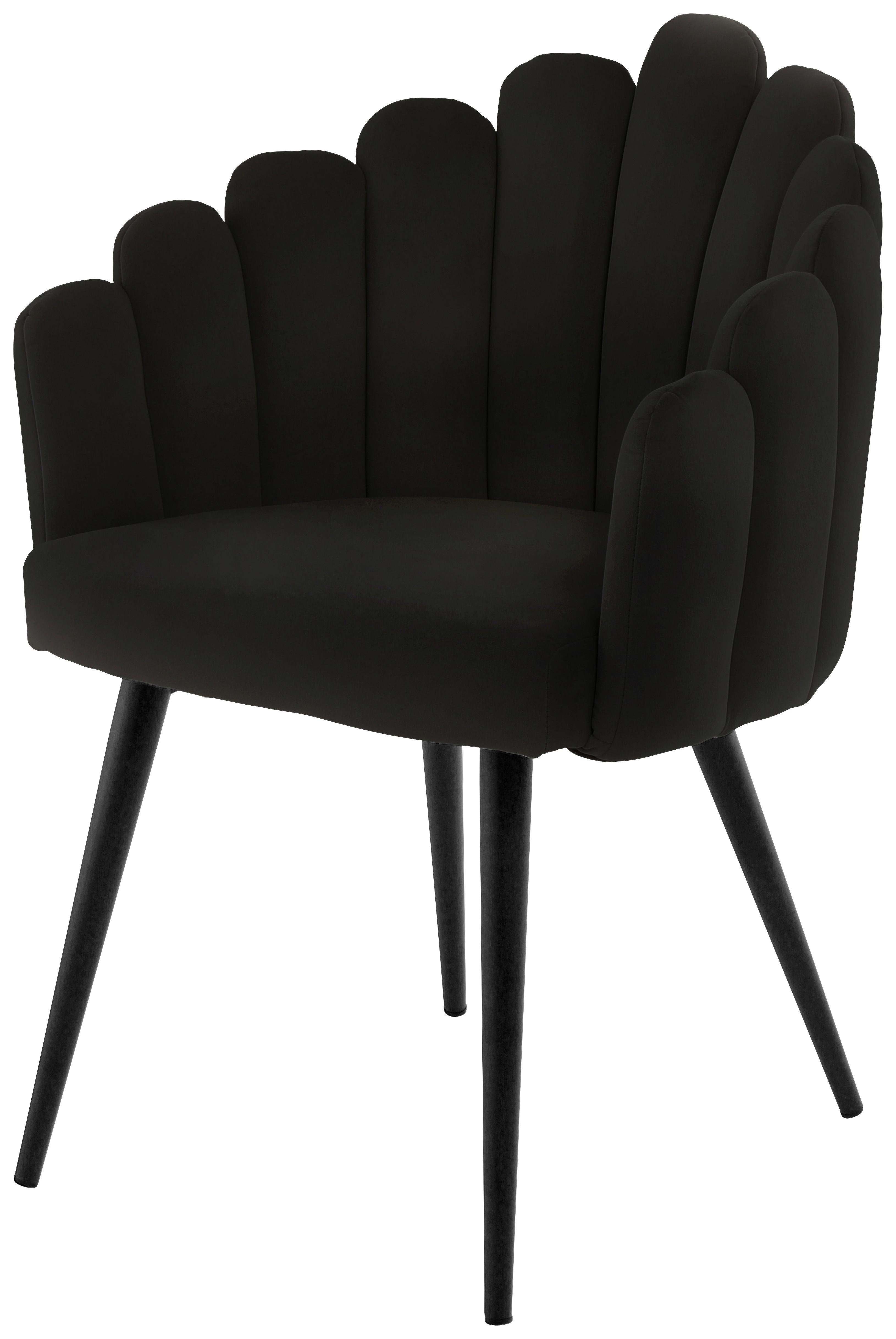 Armlehnstuhl Jeane 625 Schwarz - Schwarz, Design, Kunststoff/Metall (61/85/58cm) - Kayoom