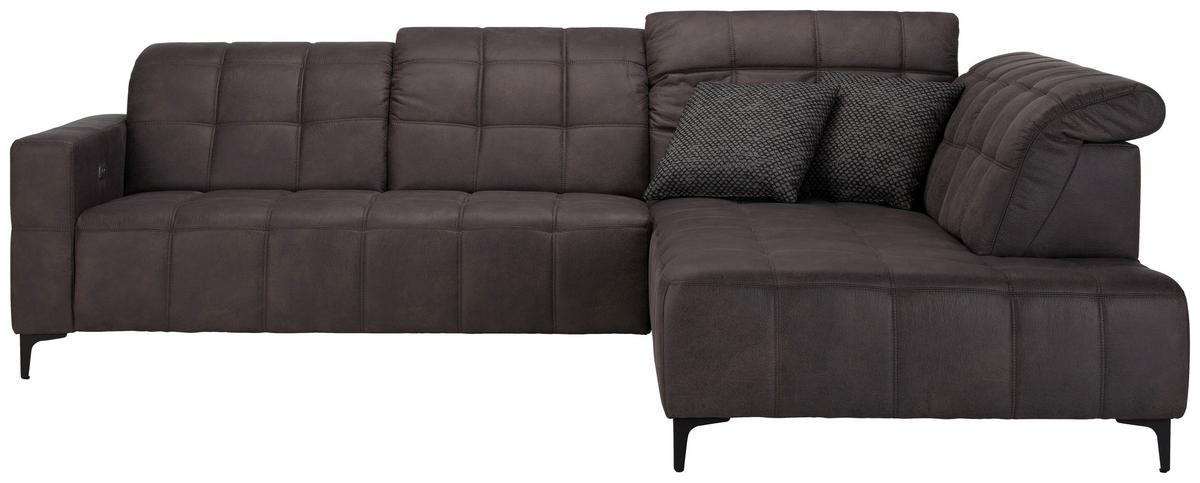 Rohová sedačka PANAMA, pravá, antracitová - čierna/antracitová, Konventionell, kov/textil (304/216cm) - Premium Living