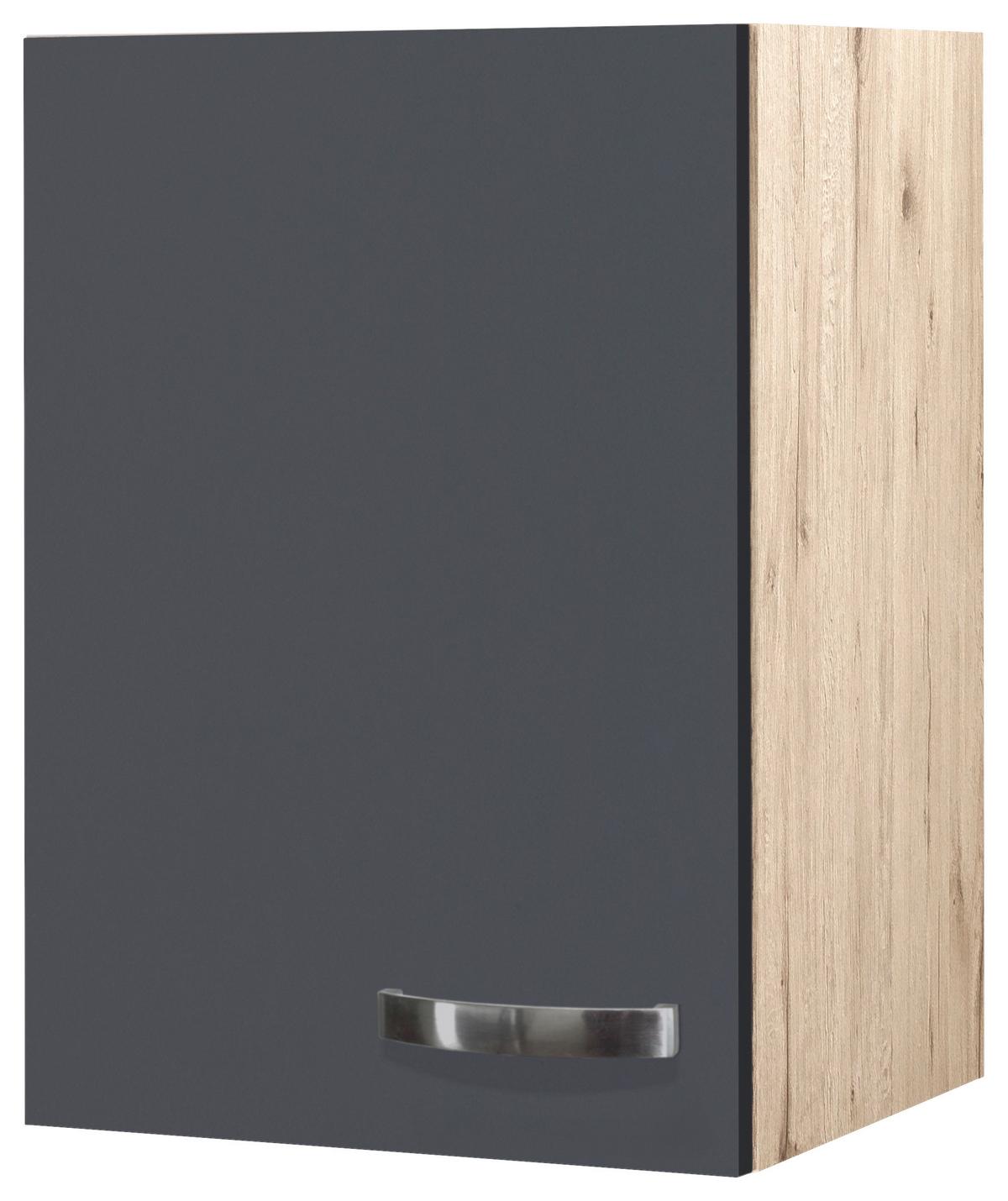 Küchenoberschrank Shadow 40 Cm Grau/eiche Dekor 1 Drehtür - Dunkelgrau/Eiche San Remo, MODERN, Holzwerkstoff (40/54/32cm)