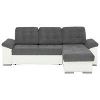 Eckschlafsofa Australia Creme/dunkelgrau S: 232x148 Cm - Dunkelgrau/Creme, MODERN, Textil (232/148cm) - MID.YOU