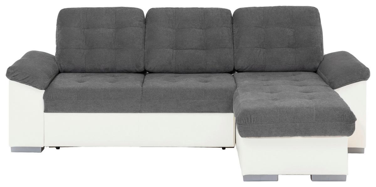 Eckschlafsofa Australia Creme/dunkelgrau S: 232x148 Cm - Dunkelgrau/Creme, MODERN, Textil (232/148cm) - MID.YOU