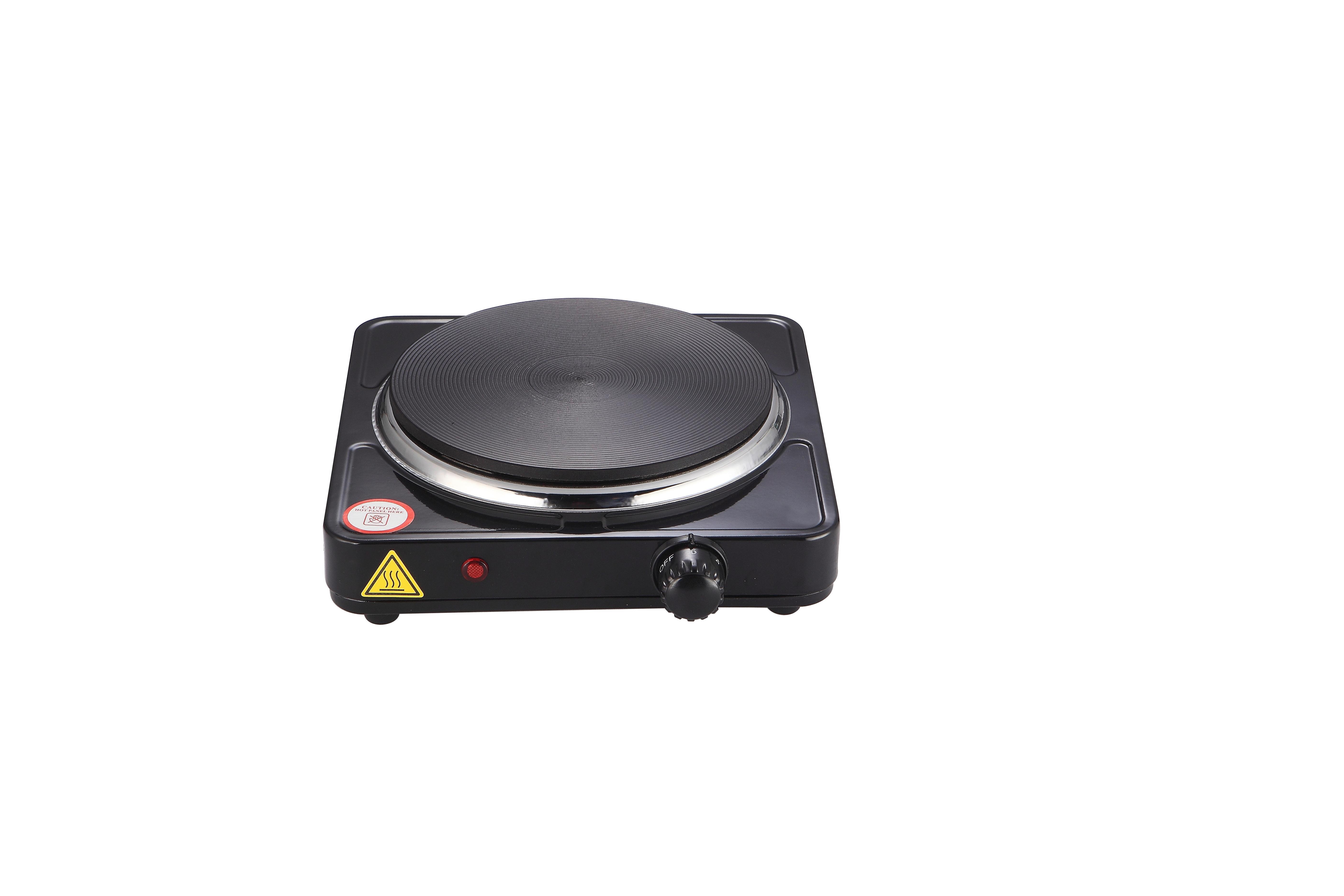 Kochplatte 1500 W Schwarz mit Drehschalter - Schwarz, Basics, Kunststoff/Metall (23,5/23,5/7cm)