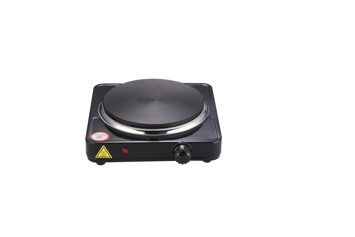 Kochplatte 1500 W Schwarz mit Drehschalter - Schwarz, Basics, Kunststoff/Metall (23,5/23,5/7cm)