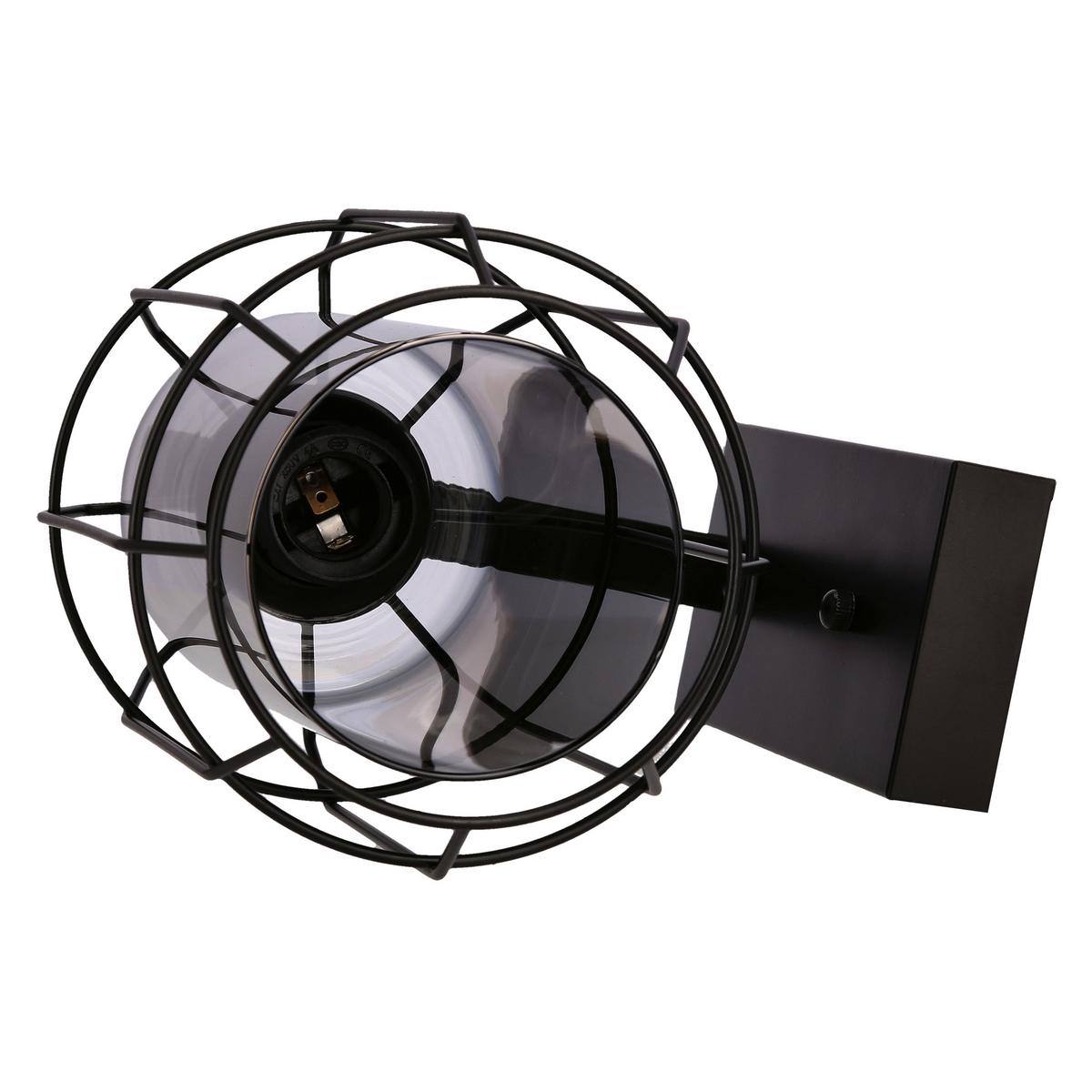 Wandleuchte 21-10186 Jonera - Schwarz, KONVENTIONELL, Metall (23/15/24cm)