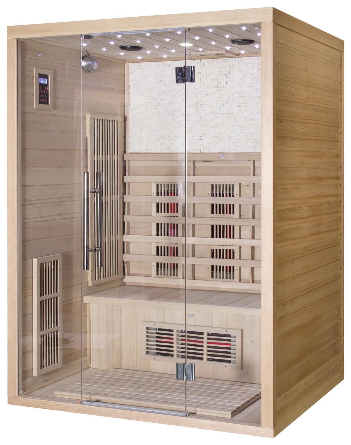 Infrarotkabine 3 Personen 153x200x110 Cm Malmö - Naturfarben, MODERN, Holz (153/200/110cm)