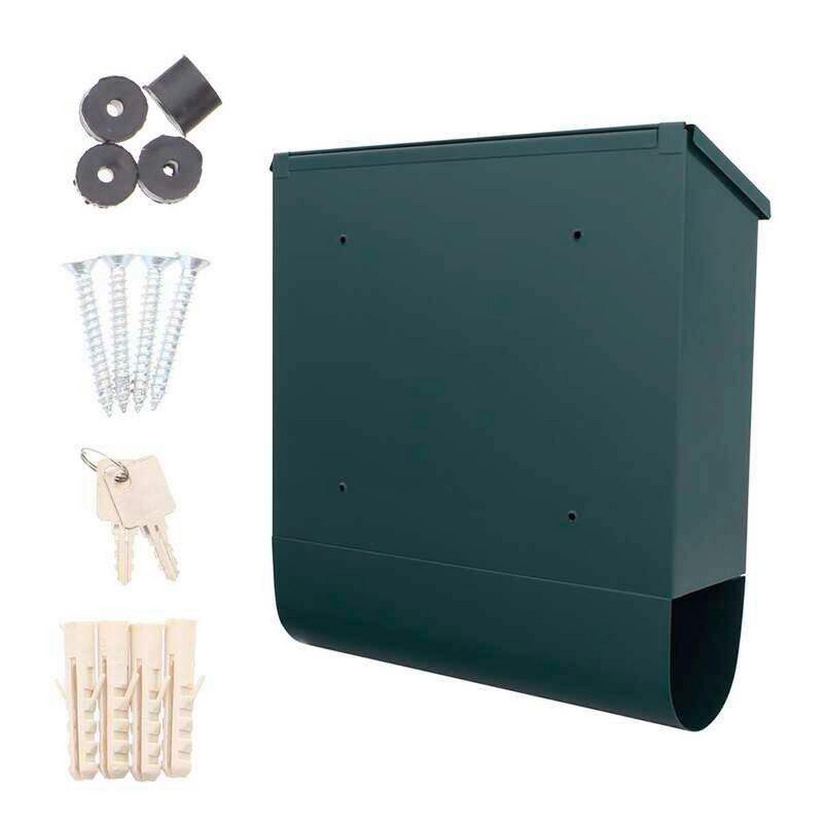 Briefkasten Villaspezialgruen - Grün, KONVENTIONELL, Metall (36.5/41.5/11.5cm) - ROTTNER