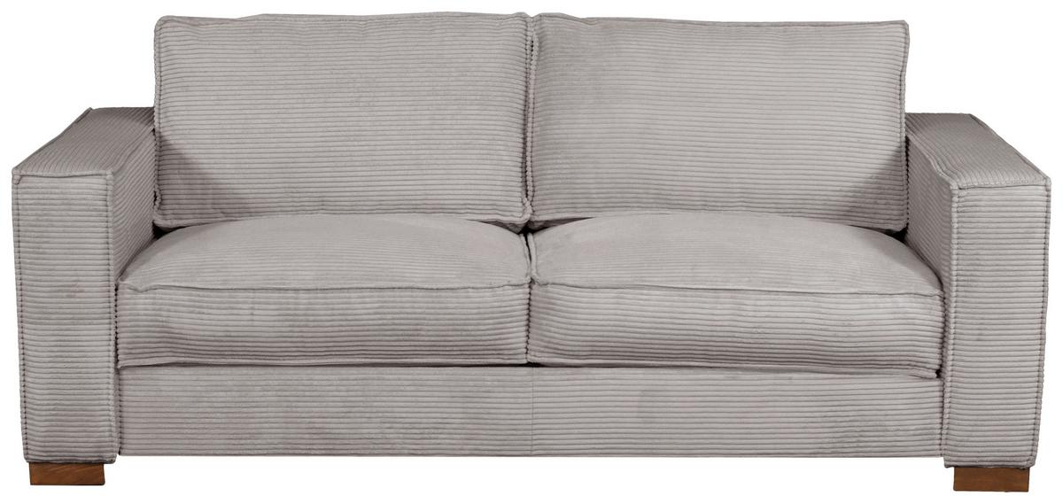 Schlafsofa Texas Hellgrau Cord, B: 203 Cm - Dunkelbraun/Hellgrau, Design, Textil (203/85/99cm) - MID.YOU