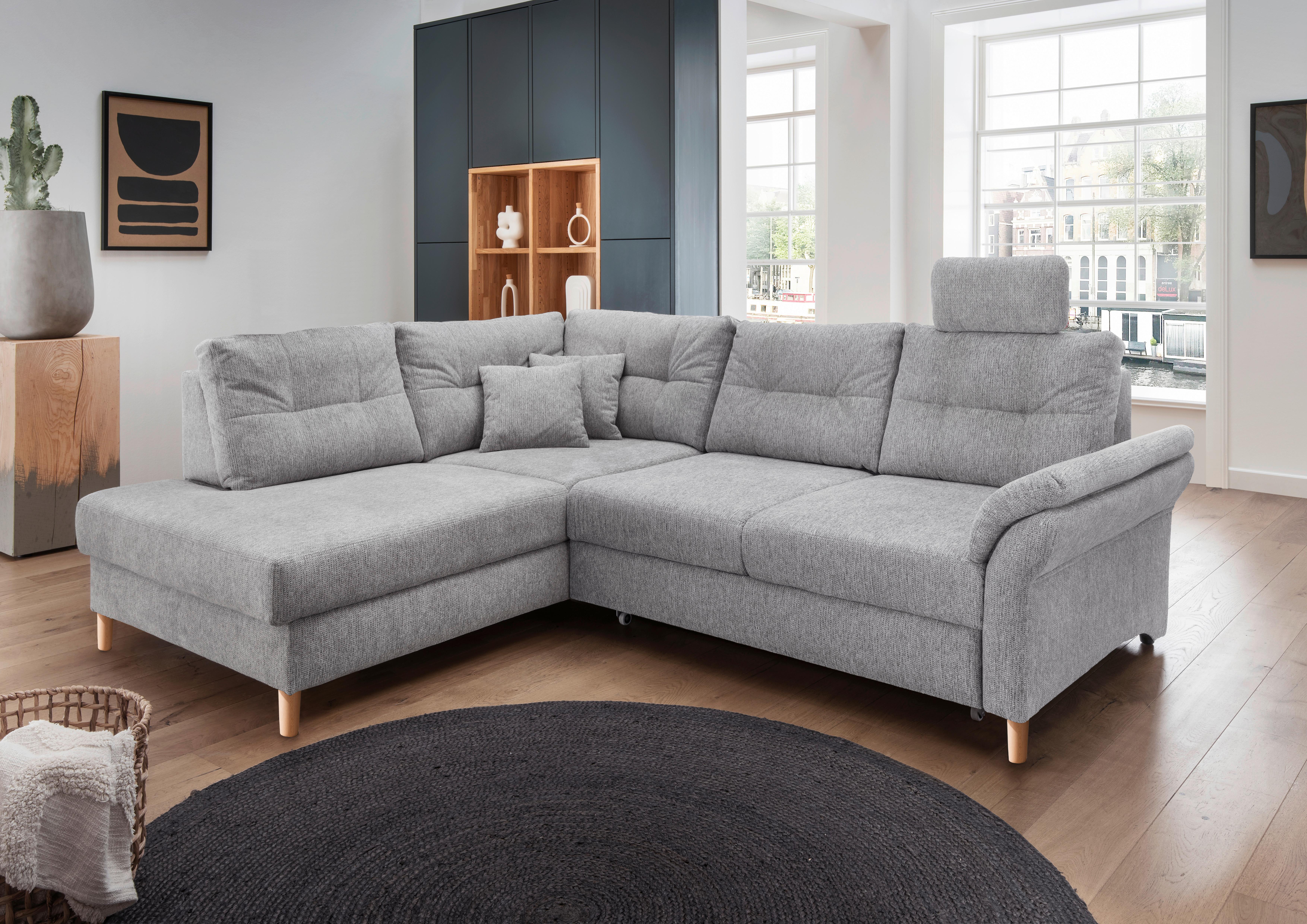 Ecksofa Brizzini Silberfarben S: 206x264 Cm - Silberfarben/Naturfarben, MODERN, Textil (206/264cm) - Livetastic