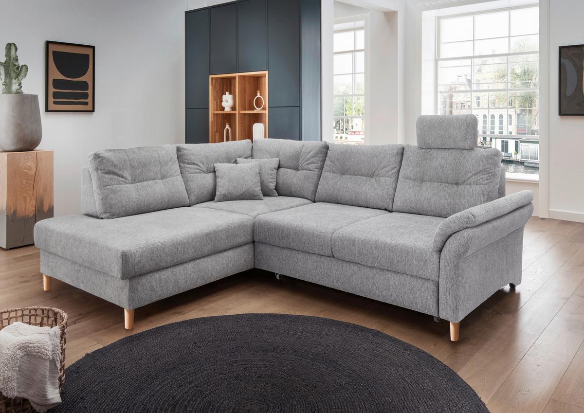 Ecksofa Brizzini Silberfarben S: 206x264 Cm - Silberfarben/Naturfarben, MODERN, Textil (206/264cm) - Livetastic