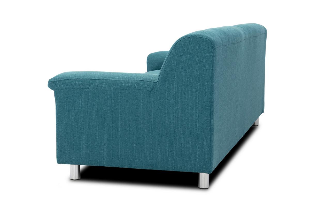 3-sitzer-sofa Jamie Rücken Echt Petrol Webstoff - Chromfarben/Petrol, KONVENTIONELL, Textil (190/72/80cm) - MID.YOU