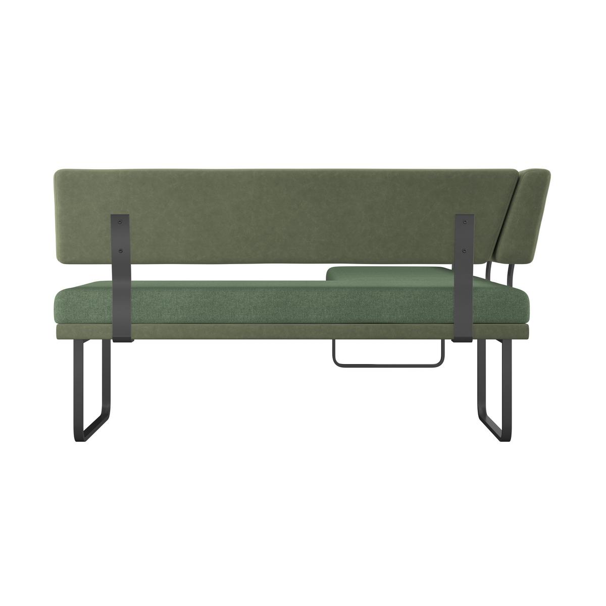 Eckbank Kian Webstoff Grün, S: 233x164cm - Schwarz/Grün, Trend, Textil/Metall (233/164cm)