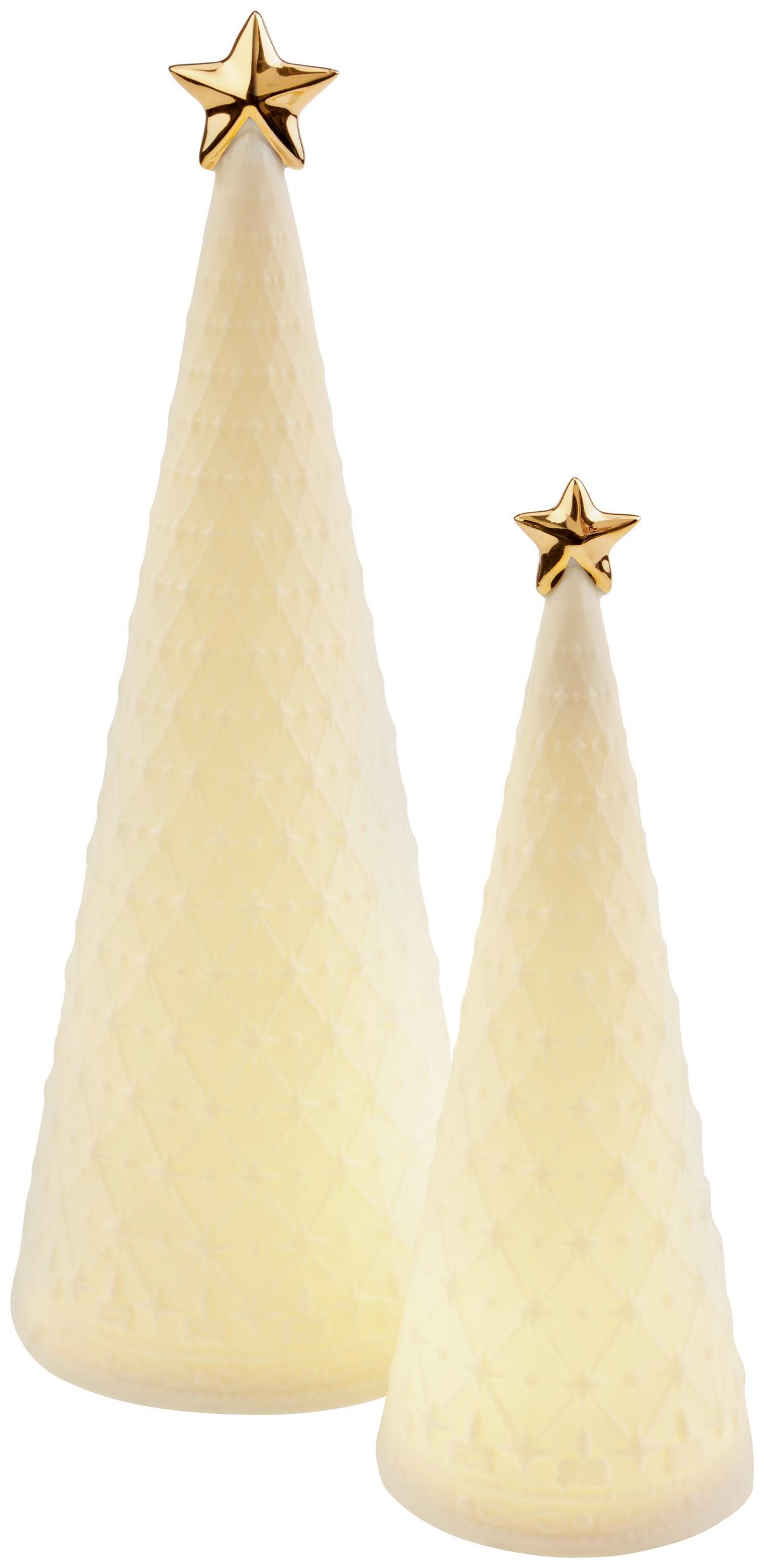 Dekobaum Claudia - Goldfarben/Weiß, KONVENTIONELL, Keramik (10,8/29,2cm) - Luca Bessoni