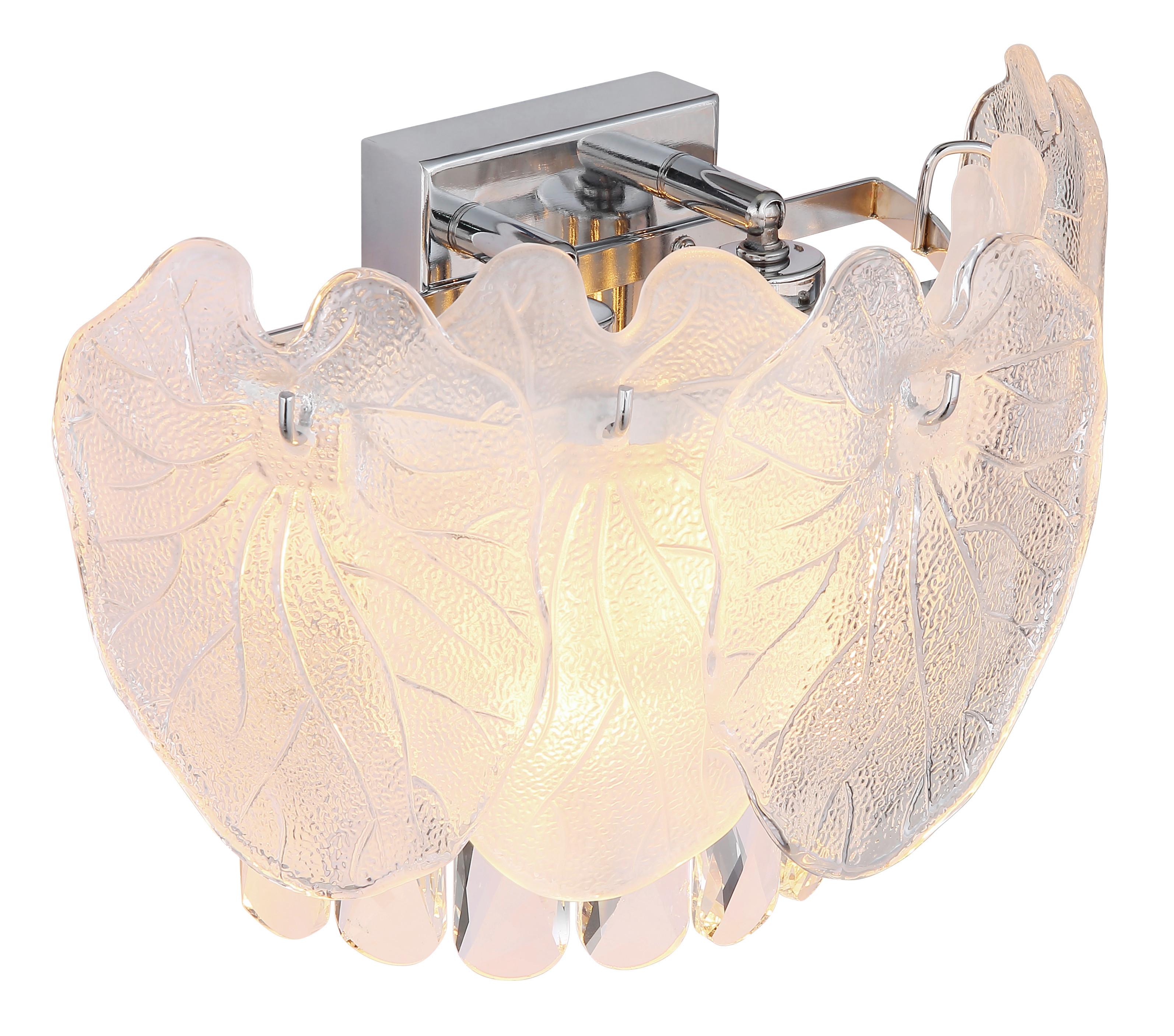 Wandleuchte 15888w - Klar/Chromfarben, KONVENTIONELL, Glas/Metall (31,5/15,5/20,8cm) - Globo