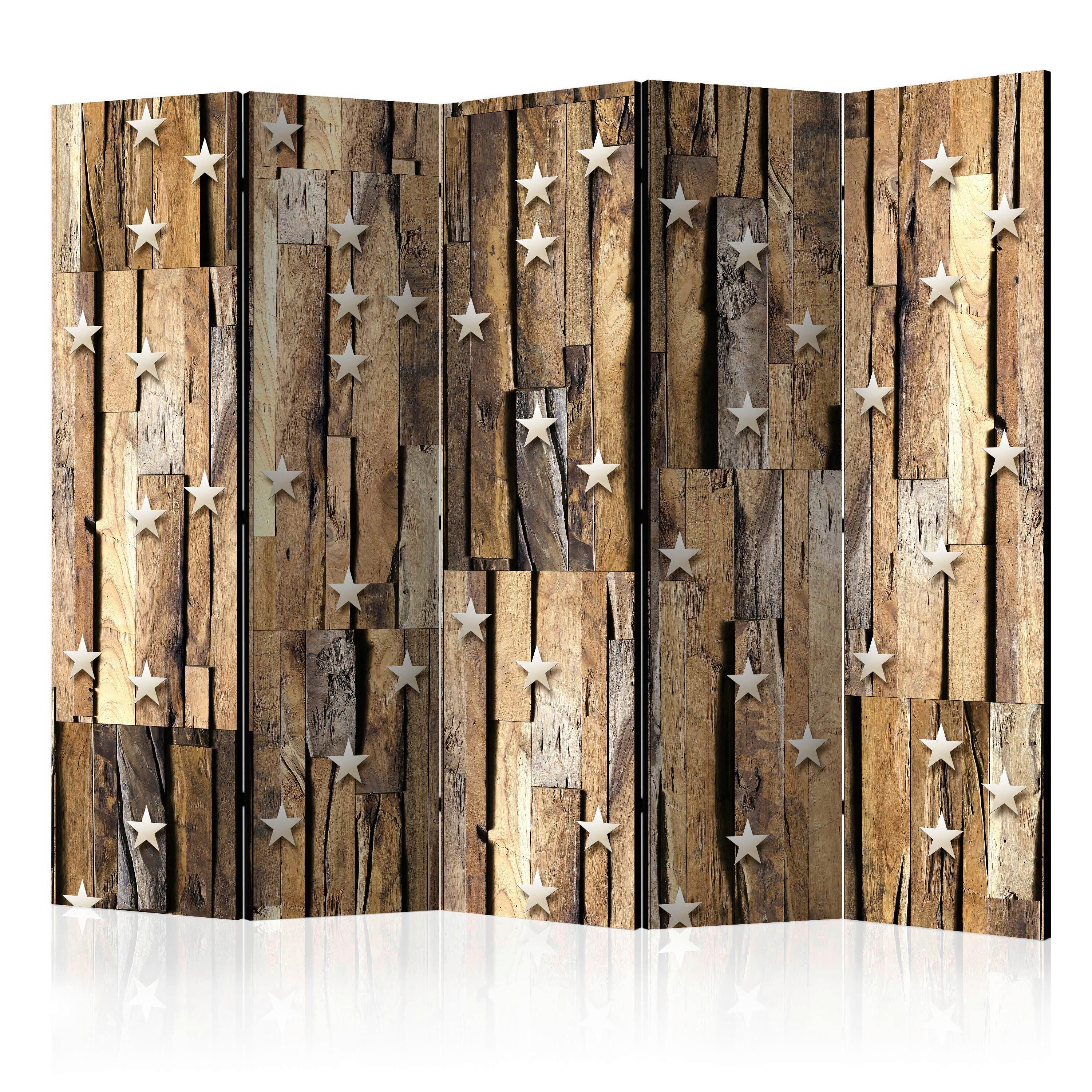Paravent Beige Hellbraun B: 225 cm - Hellbraun/Beige, Basics, Holz/Kunststoff (225/172/3cm) - artgeist