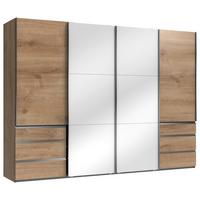 Schwebetürenschrank B: 300 Cm Level Weiß/eichefarben Dekor - Eichefarben/Weiß, MODERN, Holzwerkstoff (300/216/65cm) - MID.YOU