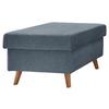 Hocker Valentina Buche Blau Siltz Gepolstert H: 43 cm - Blau/Naturfarben, KONVENTIONELL, Textil (61/43/61cm) - P & B