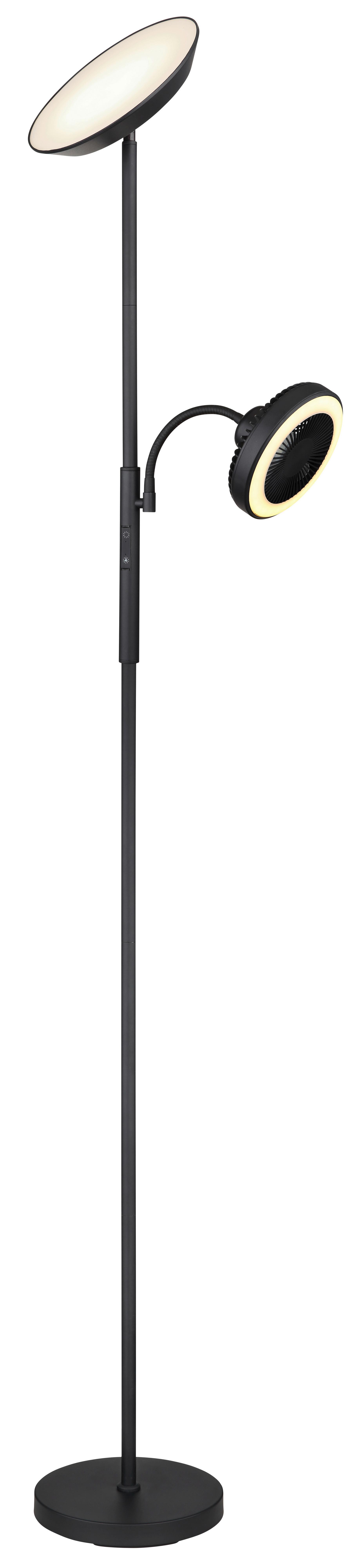 LED-Stehleuchte 58008 - Opal/Schwarz, KONVENTIONELL, Kunststoff/Metall (33,7/25/178cm) - Globo